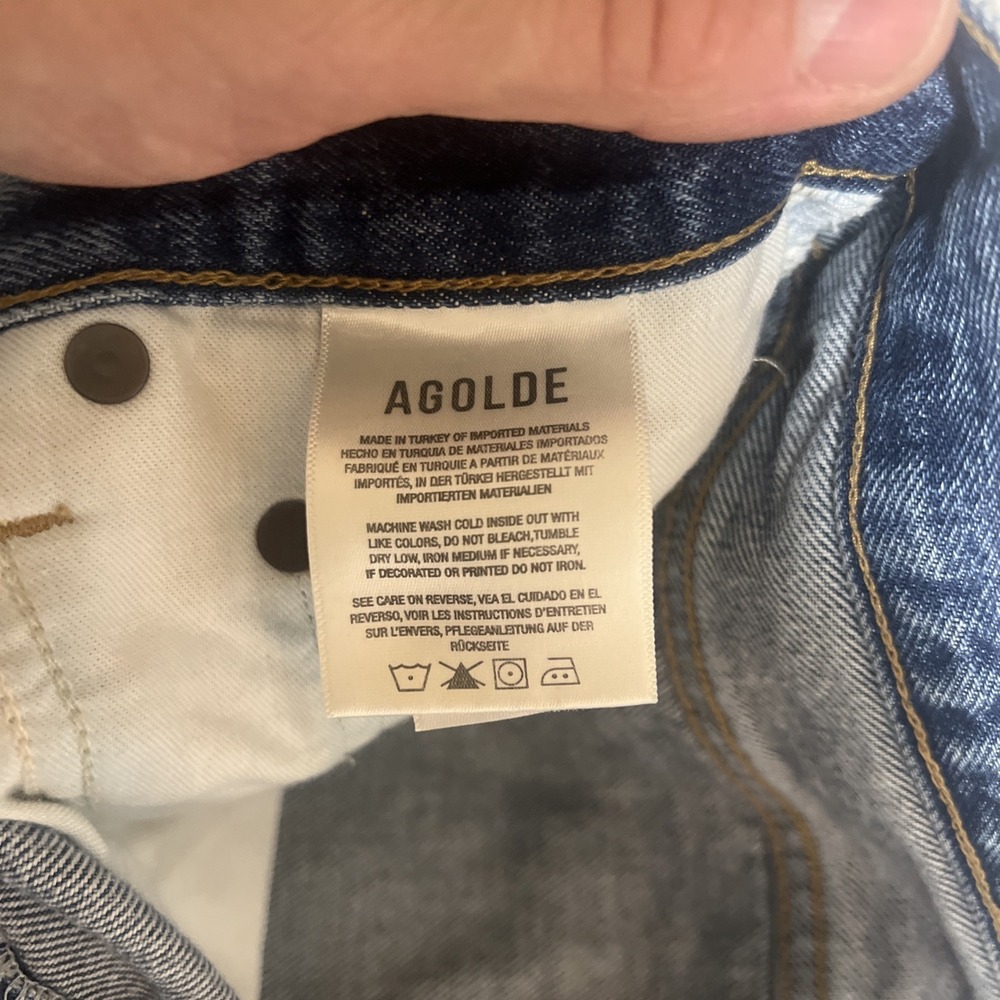 Agolde Women's Dee Vintage High Rise Denim Short Distressed Size 27 100% Cotton - Picture 6 of 11